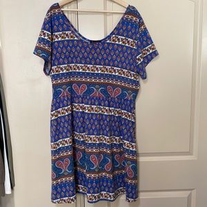 3X XXXL Boho stretchy knee length summer dress